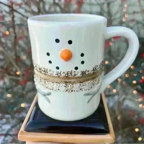 NEW - S’MORES MARSHMALLOW SNOWMAN ceramic coffee/cocoa mug/cup! SOOO CUTE! - Picture 2 of 15
